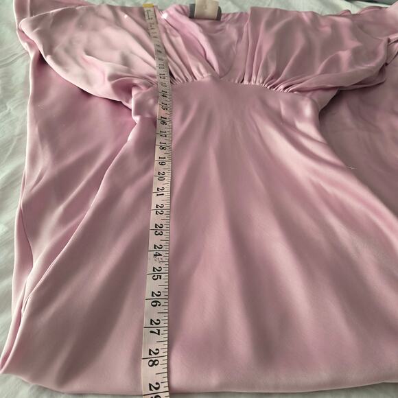 NWT Anthropologies BHLDN Amelia Deep-V Satin Maxi Dress Pink formal size XS $220 - Picture 11 of 13